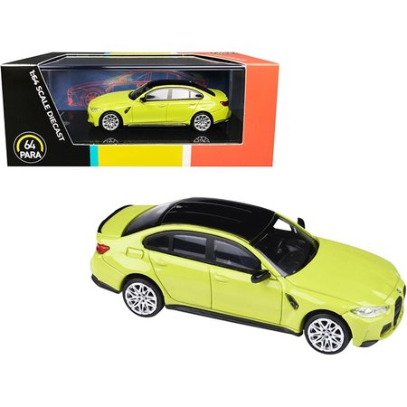 PARAGON 3 in. 1-64 Scale BMW M3 Sao Paulo Top Diecast Model Car, Yellow & Black PA-55204